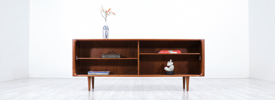 Danish Modern Teak Bookcase with Glass Doors by Bernhard Pedersen