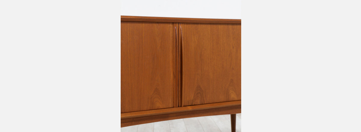 Danish Modern Tambour-Door Teak Credenza by Bernhard Pedersen