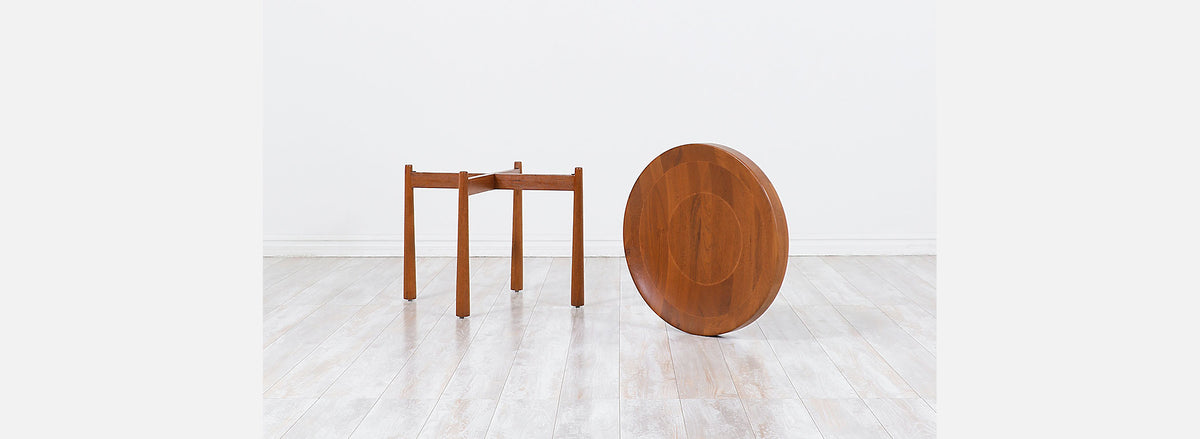 Swedish Modern Reversible Tray Top Side Table by Dux 