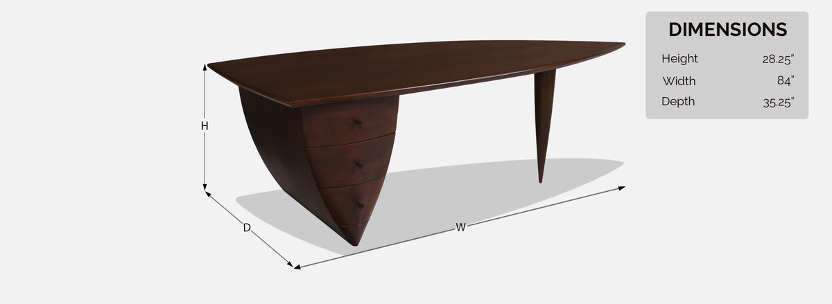 Mid-Century Modern Asymmetrical Executive Desk after Wendell Castle 
