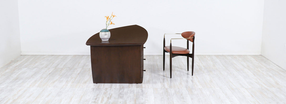 Mid-Century Modern Asymmetrical Executive Desk after Wendell Castle 