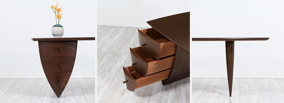 Mid-Century Modern Asymmetrical Executive Desk after Wendell Castle 