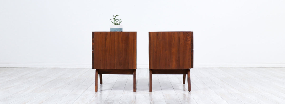 Mid-Century Modern Sculpted Walnut Night Stands Attributed to Vladimir Kagan