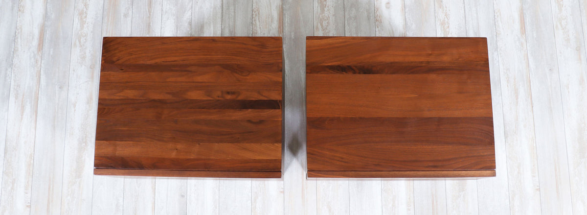 Mid-Century Modern Sculpted Walnut Night Stands Attributed to Vladimir Kagan