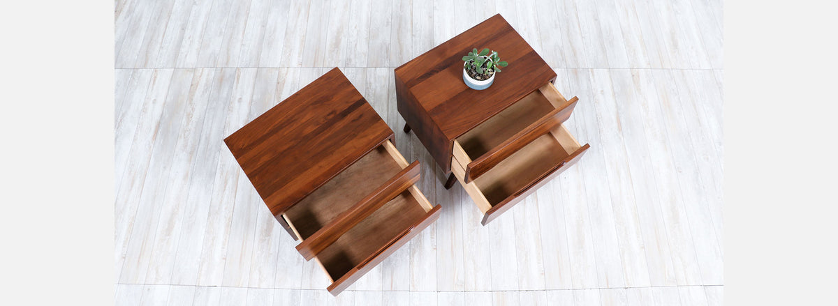 Mid-Century Modern Sculpted Walnut Night Stands Attributed to Vladimir Kagan