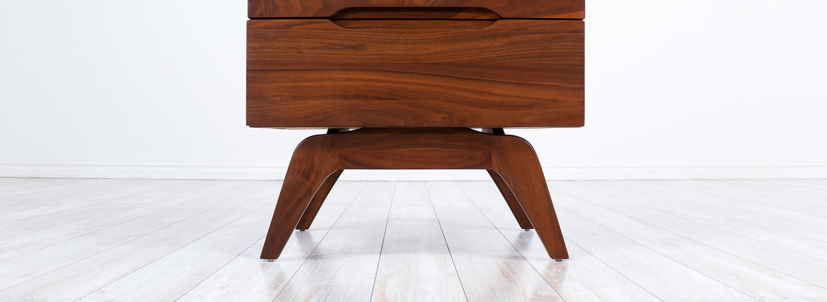 Mid-Century Modern Sculpted Walnut Night Stands Attributed to Vladimir Kagan