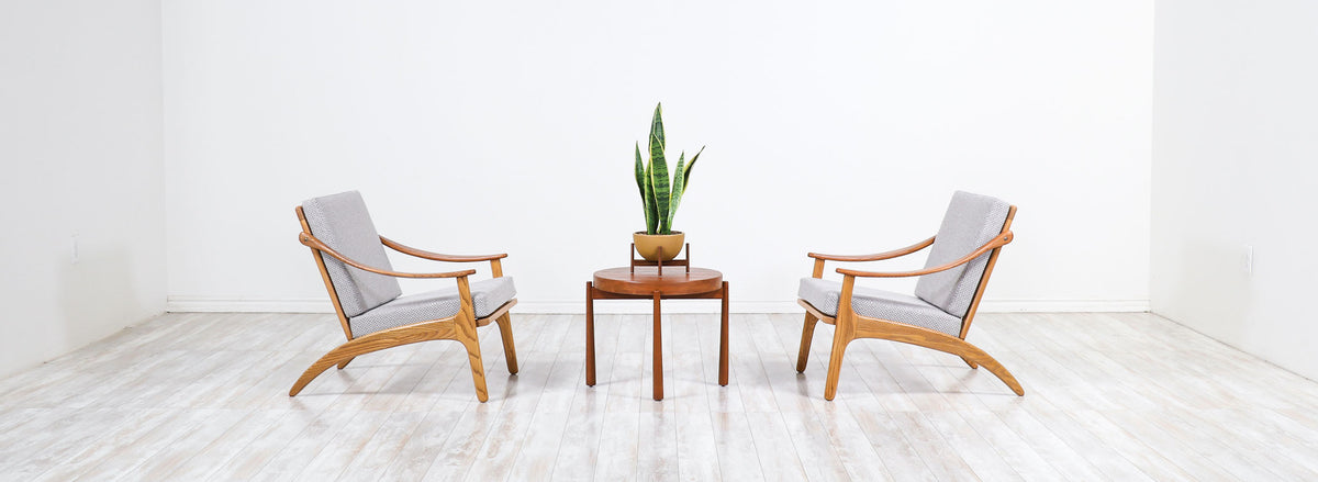 Arne Hovmand-Olsen Teak & Oak Lounge Chairs for Mogens Kold 