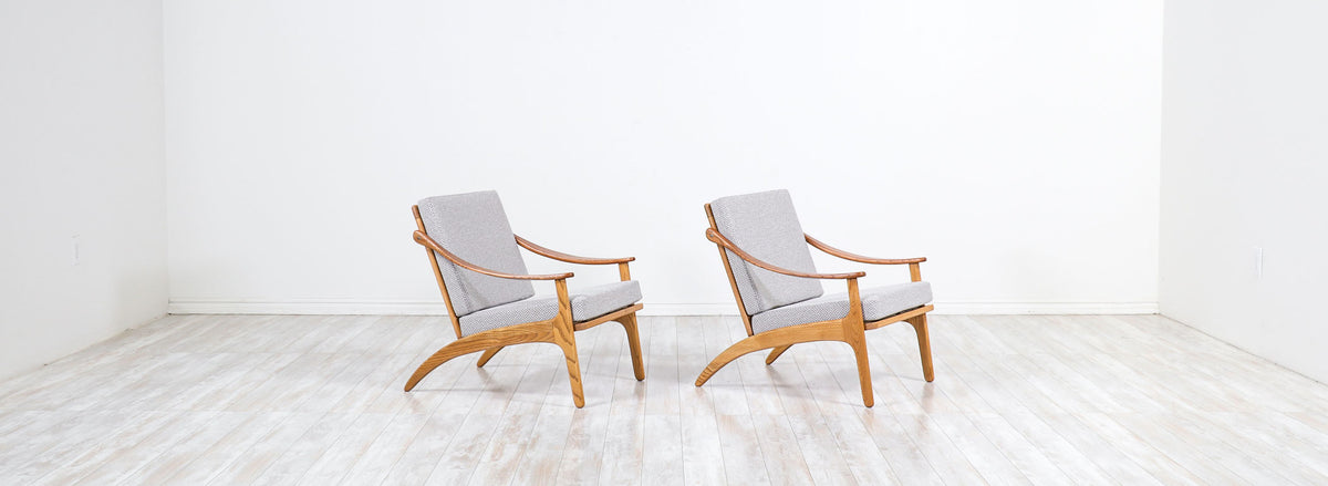 Arne Hovmand-Olsen Teak & Oak Lounge Chairs for Mogens Kold 