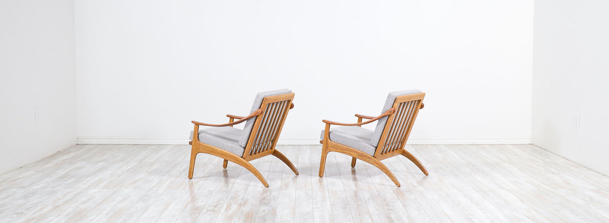 Arne Hovmand-Olsen Teak & Oak Lounge Chairs for Mogens Kold 