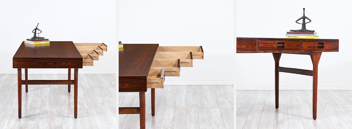 Nanna Ditzel Four-Drawer Rosewood Executive Desk for Søren Willadsen