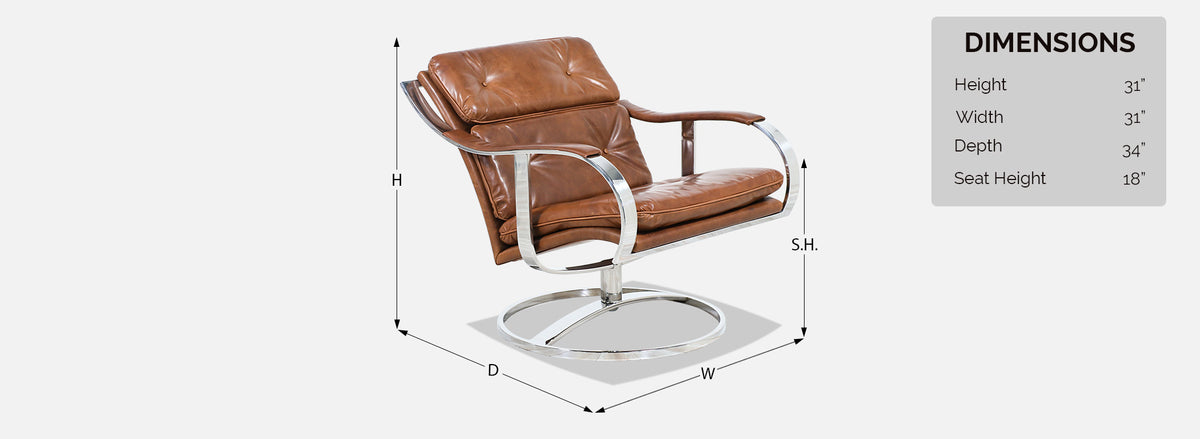 Warren Platner Cognac Leather & Chrome Lounge Chairs for Steelcase
