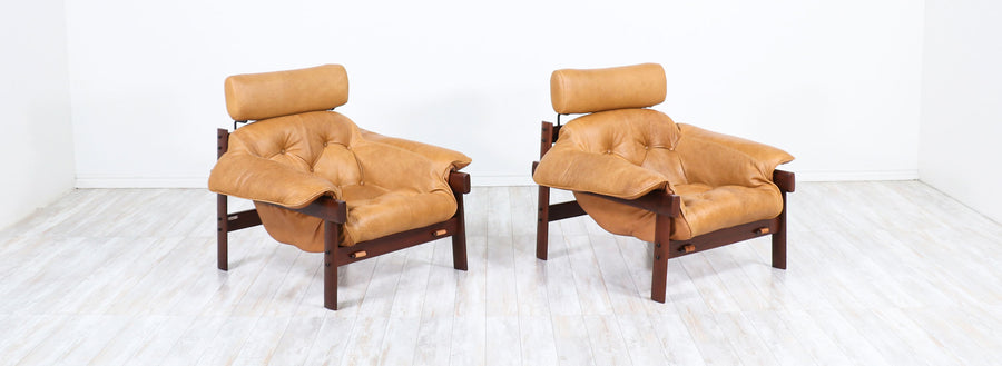 Percival Lafer MP-41 Series Brazilian Leather Lounge Chairs 