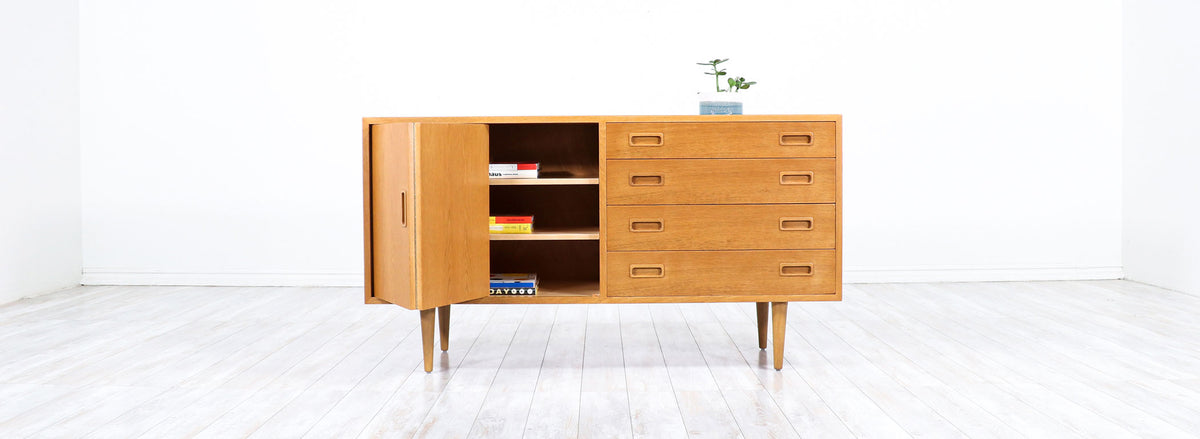 Danish Modern Oak Credenza by Carlo Jensen for Hundevad & Co. 