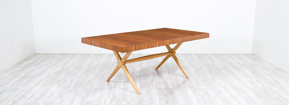 T.H. Robsjohn-Gibbings "X" Base Dining Table for Widdicomb