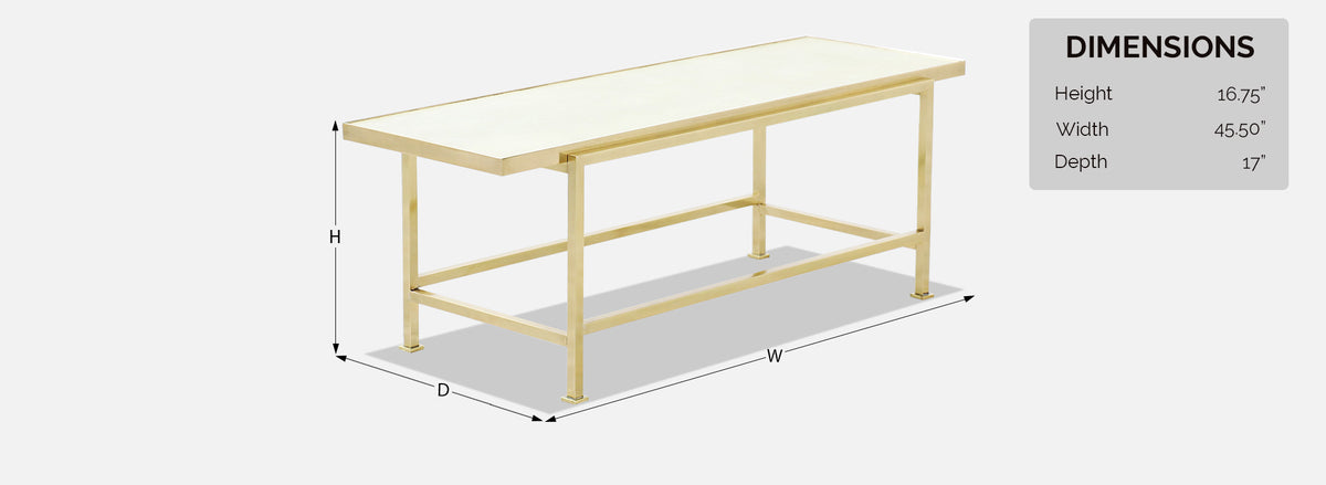 Edward J. Wormley Leather Top & Brass Coffee Table for Dunbar