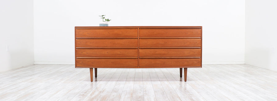 Norwegian Modern 8-Drawer Teak Dresser by Westnofa 