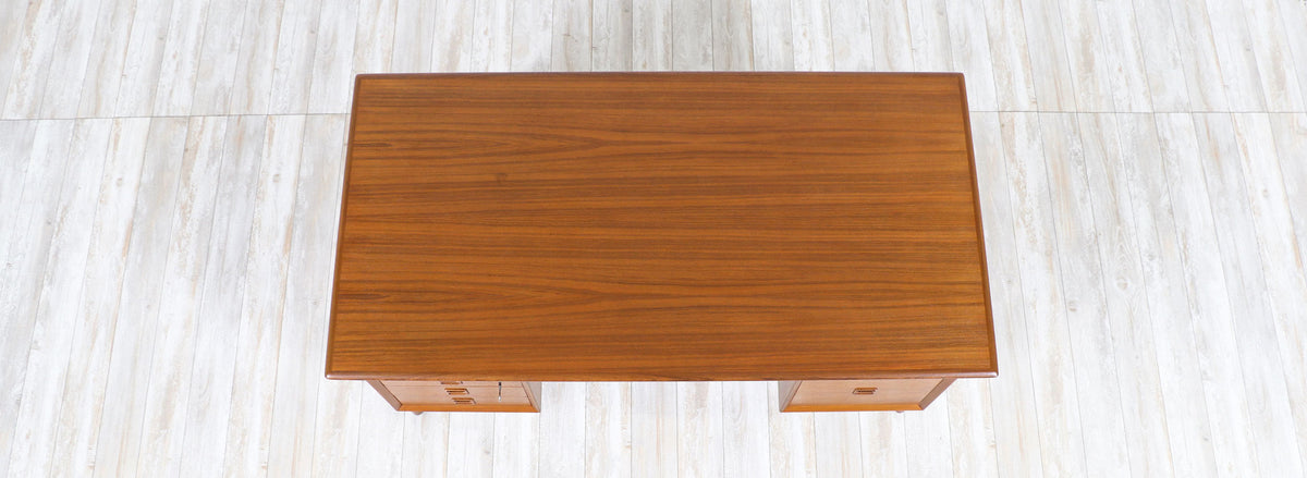 Erik Brouer Executive Teak Desk with Bookcase for Brouer Møbelfabrik