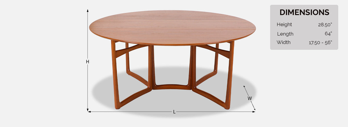 Peter Hvidt & Orla Mølgaard Nielsen Gate-Leg Dining Table for Søborg Møbelfabrik
