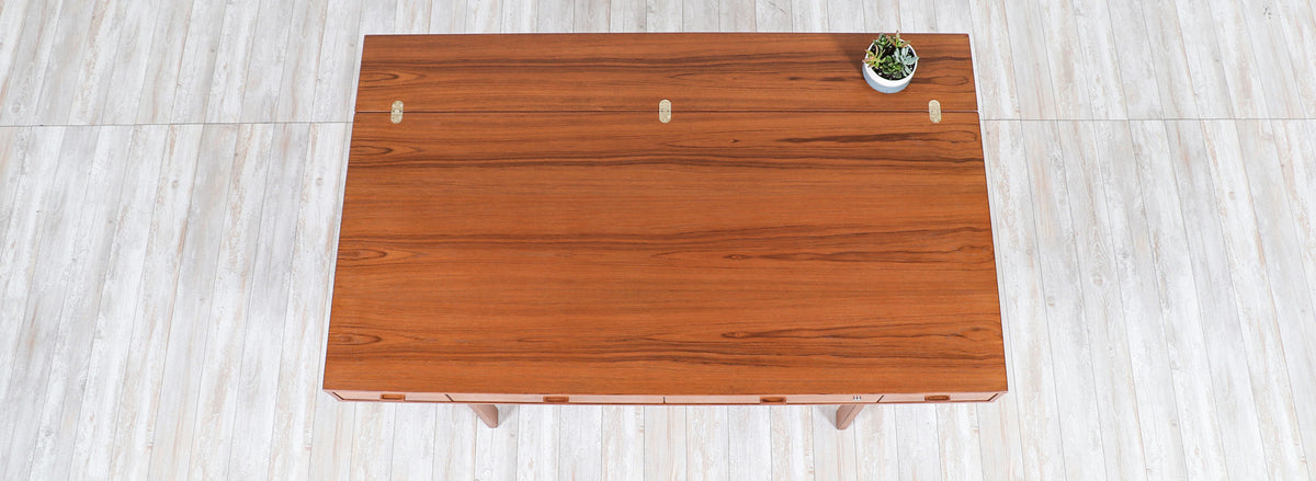 Danish Modern Flip-Top Executive teak Desk by Peter Løvig Nielsen-8 