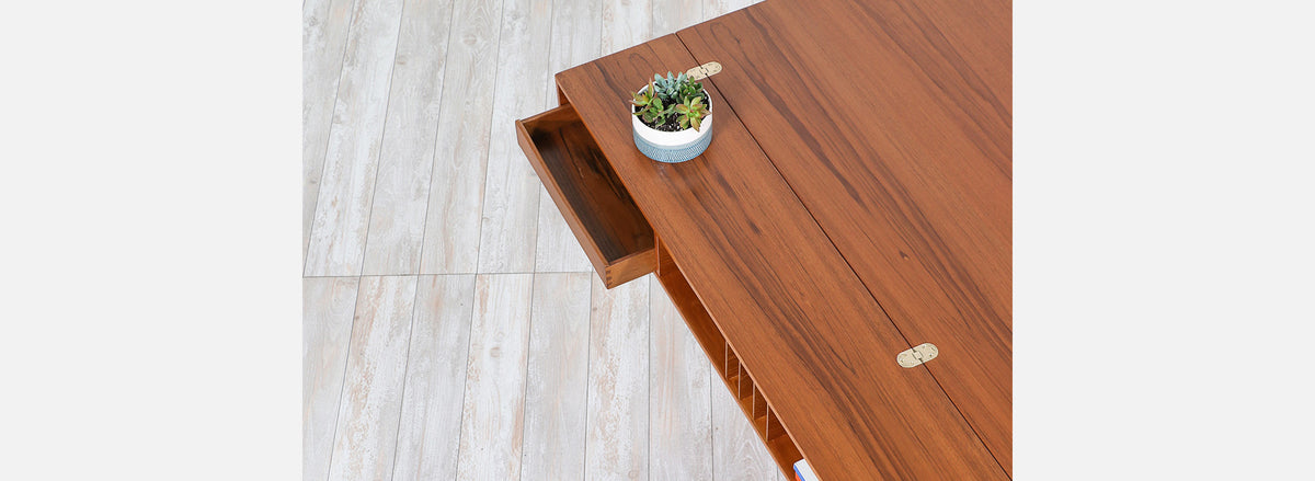 Danish Modern Flip-Top Executive teak Desk by Peter Løvig Nielsen-8 