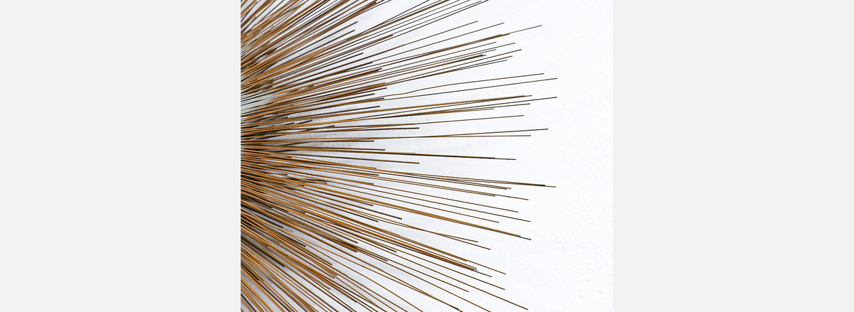 Large Vintage Bronze Sunburst Wall Sculpture by Artist Frederick Prescott, c.1980