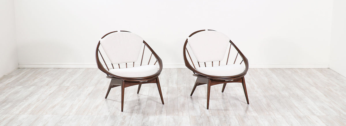 Ib Kofod-Larsen "Hoop" Lounge Chairs for Selig