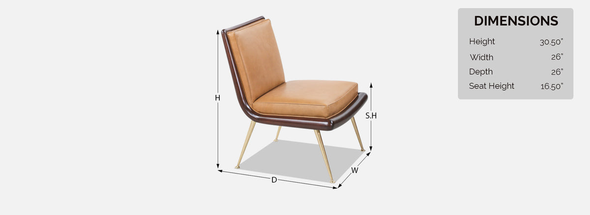 T.H. Robsjohn-Gibbings Brass Accent Lounge Chair for Widdicomb