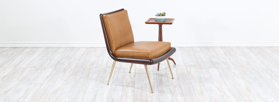T.H. Robsjohn-Gibbings Brass Accent Lounge Chair for Widdicomb