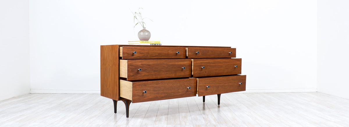 Richard Thompson 6-Drawer Walnut Dresser for Glenn of California