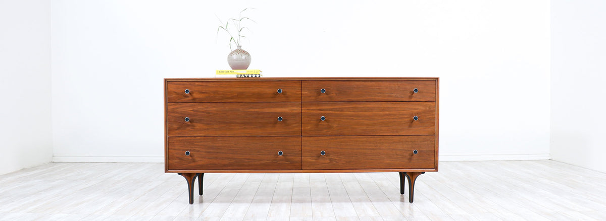 Richard Thompson 6-Drawer Walnut Dresser for Glenn of California