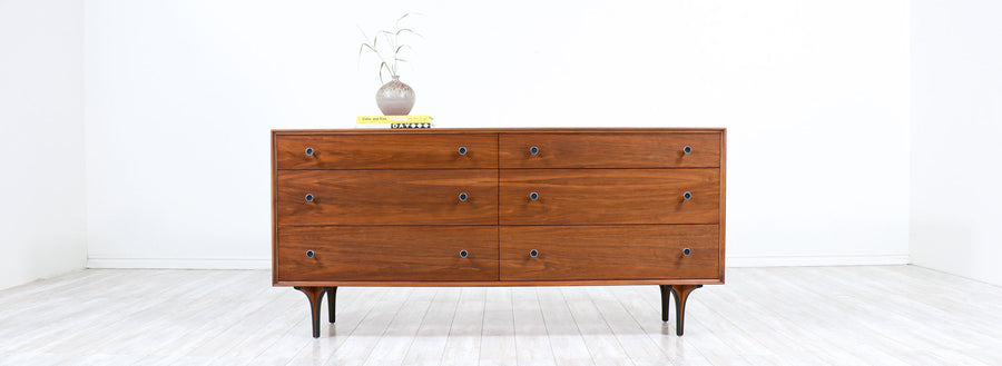 Richard Thompson 6-Drawer Walnut Dresser for Glenn of California