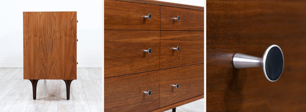 Richard Thompson 6-Drawer Walnut Dresser for Glenn of California