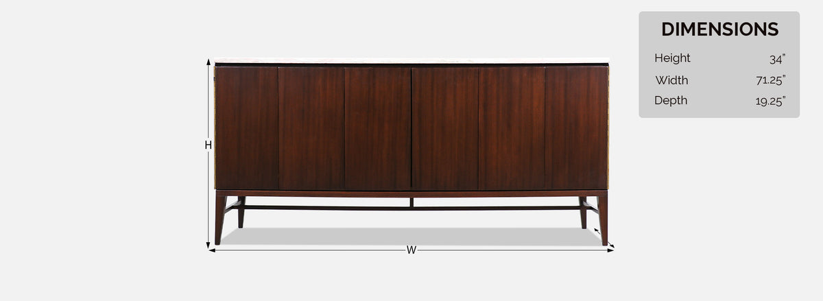 Paul McCobb "Irwin Collection" Dresser with Bi-Folding Doors & Marble Top for Calvin Furniture