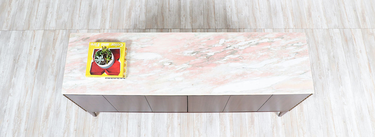 Paul McCobb "Irwin Collection" Dresser with Bi-Folding Doors & Marble Top for Calvin Furniture