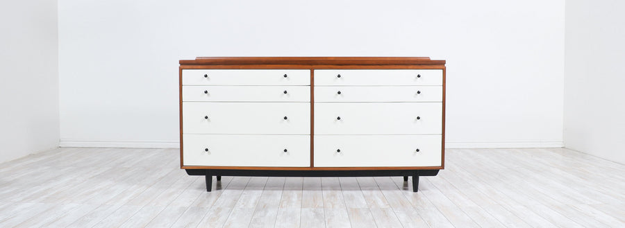 Milo Baughman Two-Tone Lacquered & Walnut Dresser for Glenn of California