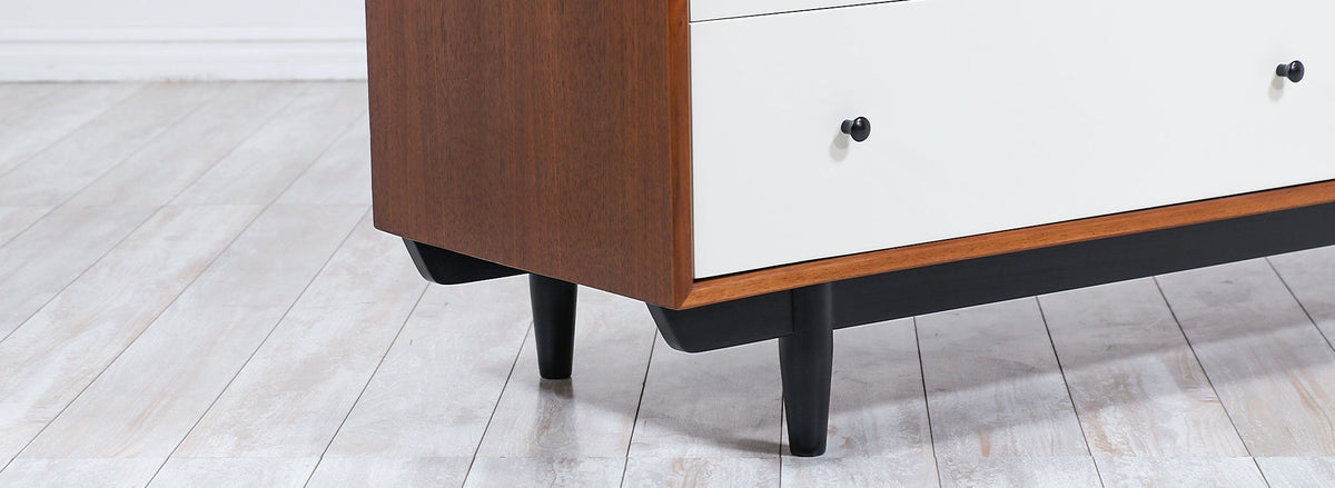 Milo Baughman Two-Tone Lacquered & Walnut Dresser for Glenn of California