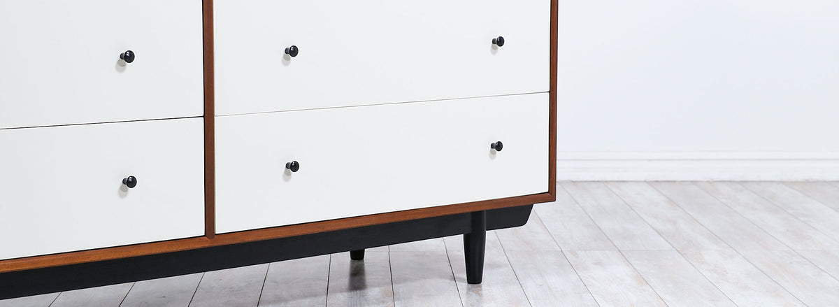 Milo Baughman Two-Tone Lacquered & Walnut Dresser for Glenn of California