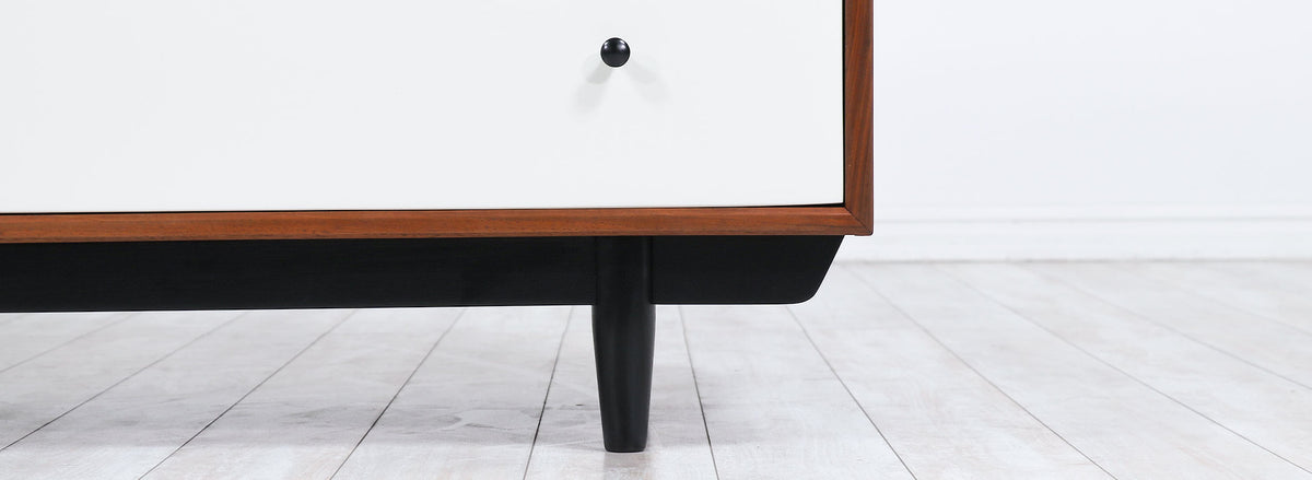 Milo Baughman Two-Tone Lacquered & Walnut Dresser for Glenn of California