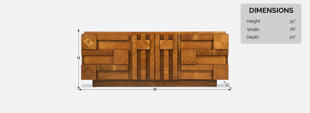 Mid-Century Modern "Stacatto" Geometric Dresser by Lane Furniture