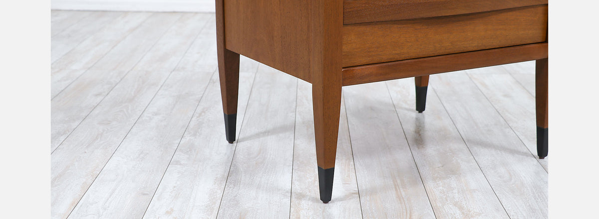 Mid-Century Modern Night Stand with Travertine Top by American of Martinsville 