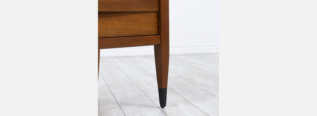 Mid-Century Modern Night Stand with Travertine Top by American of Martinsville 