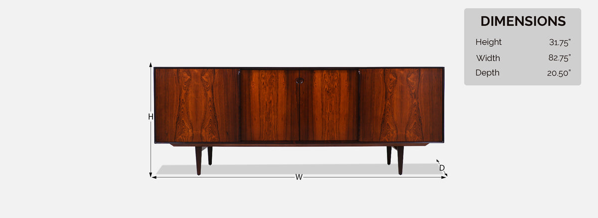 Henry Rosengren Rosewood Credenza for Brande Møbelfabrik 
