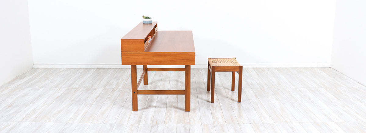 Danish Modern Flip-Top Executive Teak Desk by Peter Løvig Nielsen