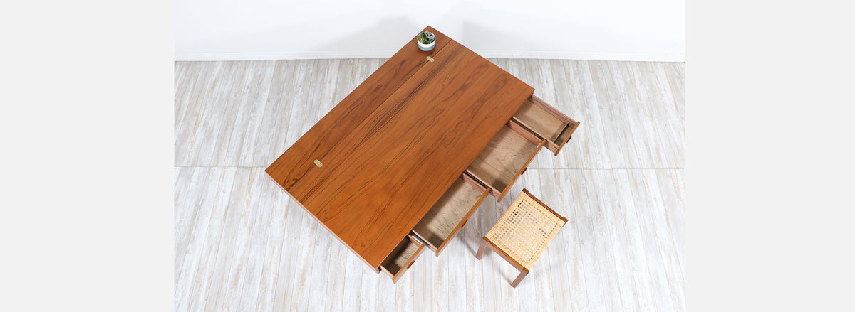 Danish Modern Flip-Top Executive Teak Desk by Peter Løvig Nielsen