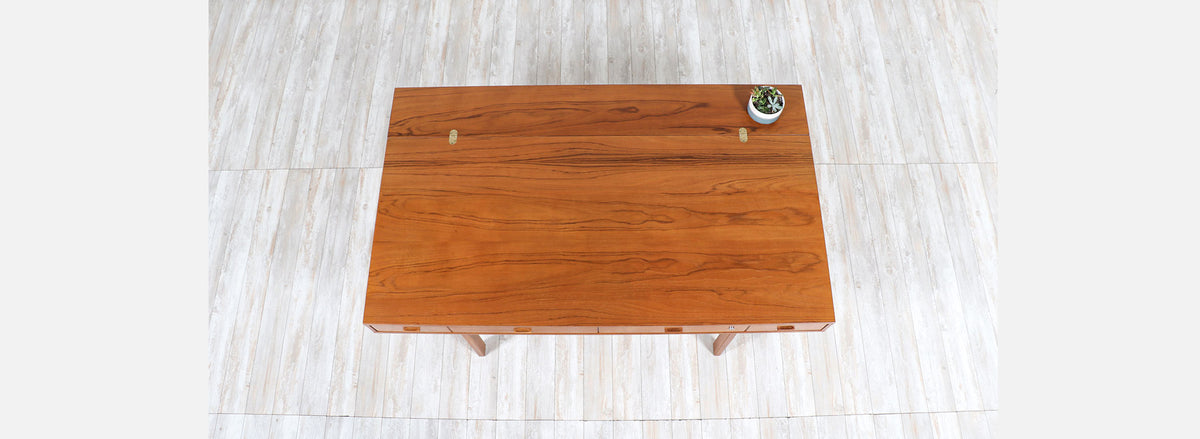 Danish Modern Flip-Top Executive Teak Desk by Peter Løvig Nielsen