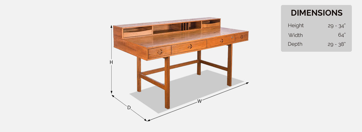 Danish Modern Flip-Top Executive Teak Desk by Peter Løvig Nielsen