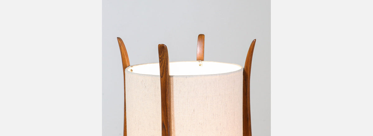 Mid-Century Modern Sculpted Walnut Table Lamp by Modeline 