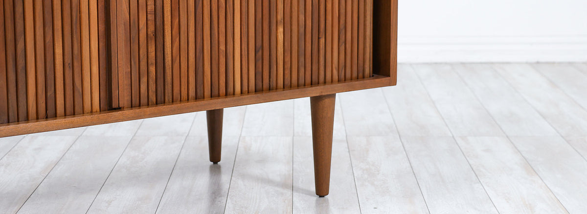 Compact Milo Baughman Tambour-Door Credenza for Glenn of California 888