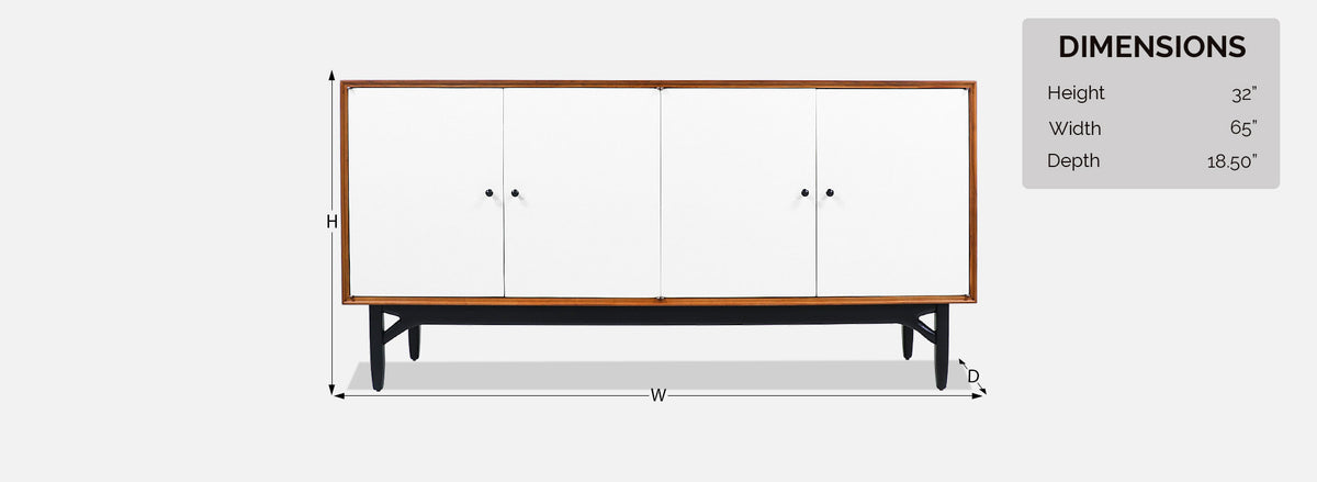 Greta M. Grossman Lacquered & Walnut Credenza for Glenn of California 