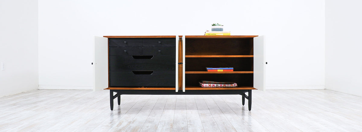 Greta M. Grossman Lacquered & Walnut Credenza for Glenn of California 